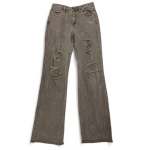 3/$15 Altar’d State Straight Leg Bootcut Distressed Brown Denim Jeans, Womens 28